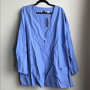 NWT Maggie Barnes Periwinkle silk and linen Jacket